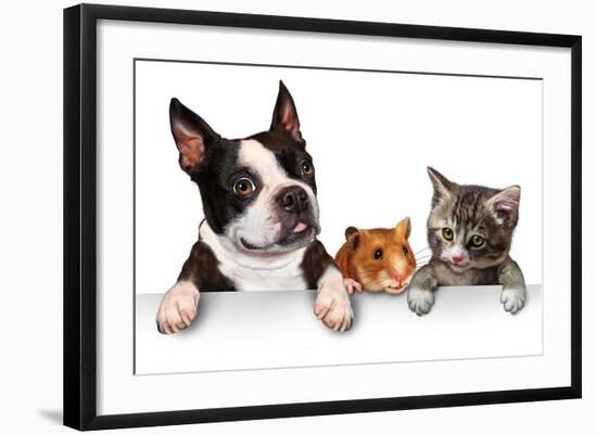 Pets Sign-digitalista-Framed Art Print