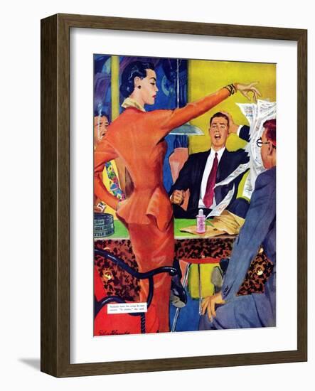 Petticoat Empire - Saturday Evening Post "Men at the Top", May 26, 1951 pg.22-Gilbert Bundy-Framed Giclee Print