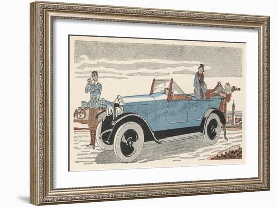 Peugeot at the Golf Club-Jean Grangier-Framed Art Print