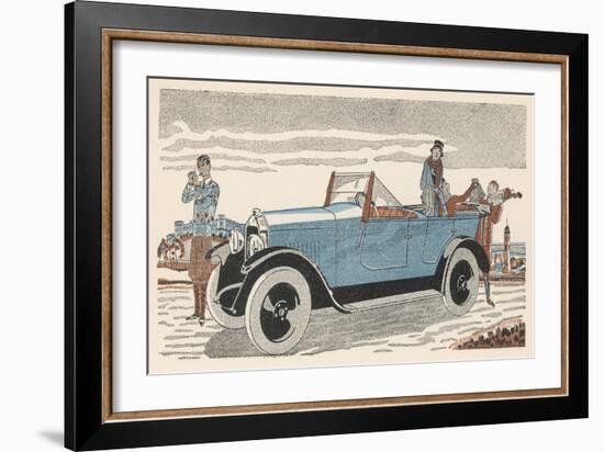 Peugeot at the Golf Club-Jean Grangier-Framed Art Print