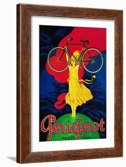 Peugeot Bicycle Vintage Poster - Europe-Lantern Press-Framed Art Print