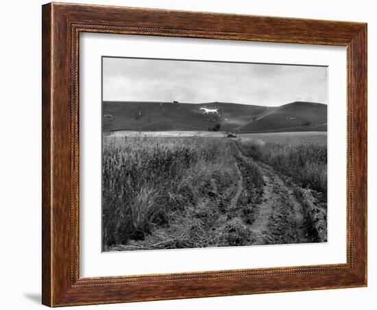 Pewsey White Horse-Fred Musto-Framed Photographic Print