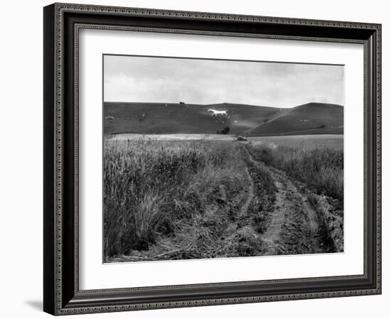 Pewsey White Horse-Fred Musto-Framed Photographic Print