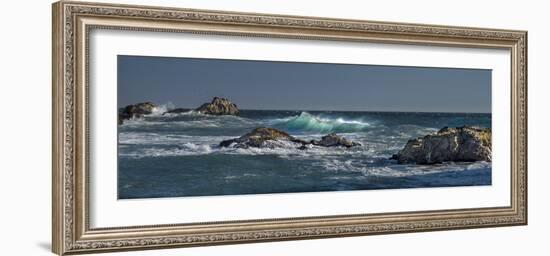 Pfeiffer Beach, Big Sur, California, Crashing Waves in Panorama-Sheila Haddad-Framed Photographic Print