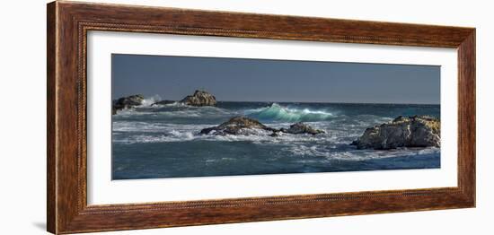 Pfeiffer Beach, Big Sur, California, Crashing Waves in Panorama-Sheila Haddad-Framed Photographic Print