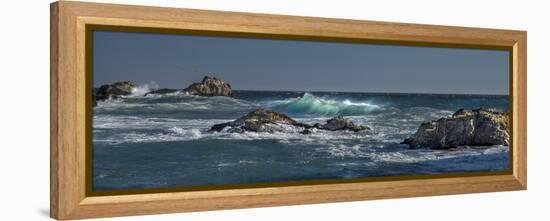 Pfeiffer Beach, Big Sur, California, Crashing Waves in Panorama-Sheila Haddad-Framed Premier Image Canvas