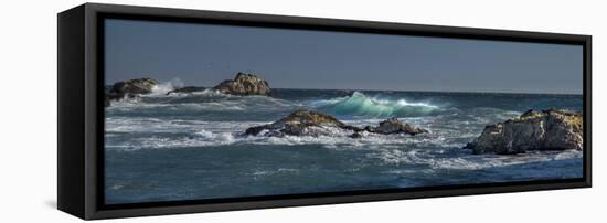 Pfeiffer Beach, Big Sur, California, Crashing Waves in Panorama-Sheila Haddad-Framed Premier Image Canvas