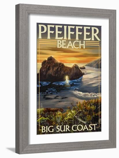 Pfeiffer Beach, California-Lantern Press-Framed Art Print
