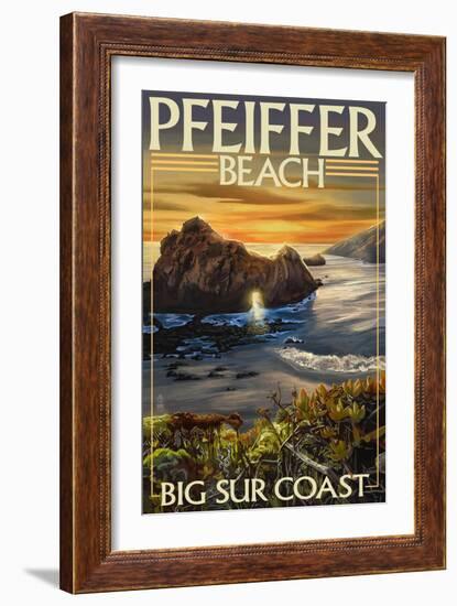 Pfeiffer Beach, California-Lantern Press-Framed Art Print