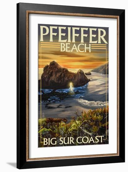 Pfeiffer Beach, California-Lantern Press-Framed Art Print