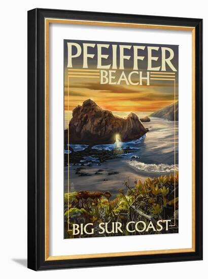 Pfeiffer Beach, California-Lantern Press-Framed Art Print