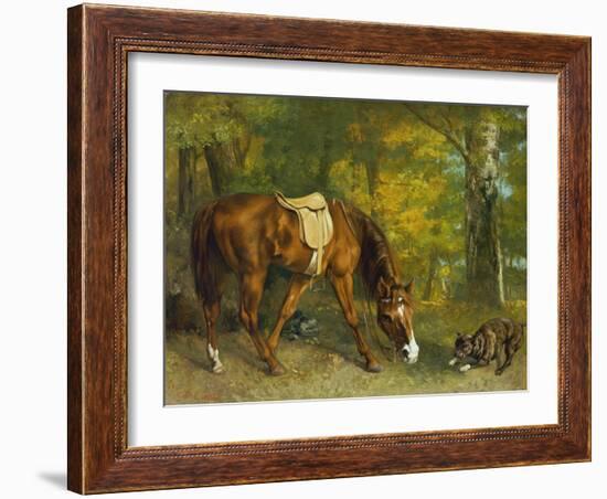 Pferd Im Walde, 1863-Gustave Courbet-Framed Giclee Print