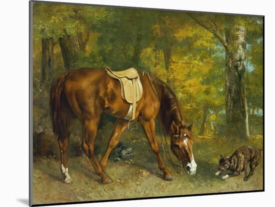 Pferd Im Walde, 1863-Gustave Courbet-Mounted Giclee Print