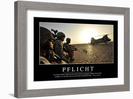 Pflicht: Motivationsposter Mit Inspirierendem Zitat-null-Framed Photographic Print