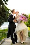 Colorful Wedding Shot of Bride and Groom-PH.OK-Photographic Print