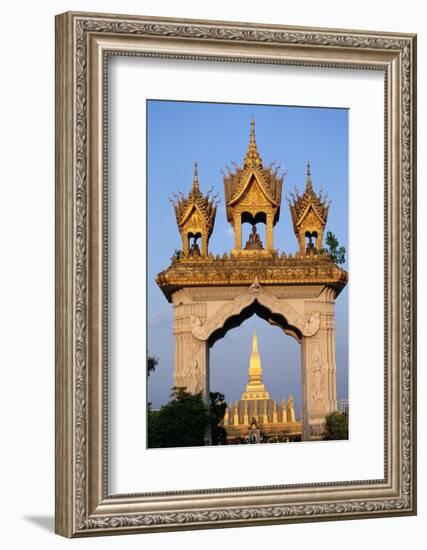 Pha That Luang Gate and Stupa-Paul Souders-Framed Photographic Print