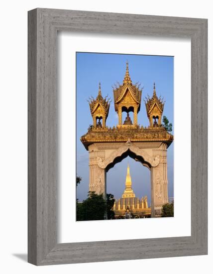 Pha That Luang Gate and Stupa-Paul Souders-Framed Photographic Print