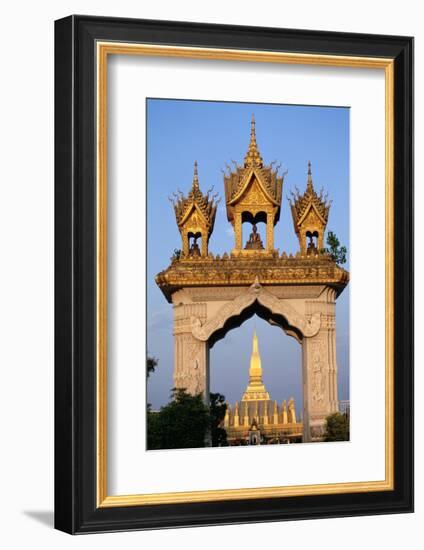 Pha That Luang Gate and Stupa-Paul Souders-Framed Photographic Print