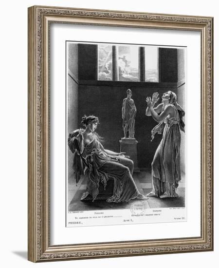 Phaedra and Oenone, Illustration from Act I Scene 3 of "Phedre" by Jean Racine 1824-Anne-Louis Girodet de Roussy-Trioson-Framed Giclee Print