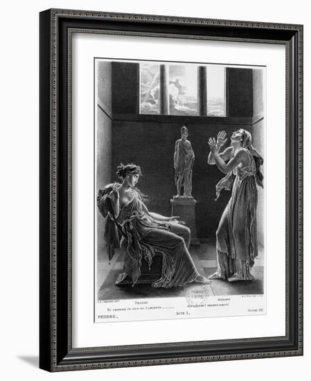 Phaedra and Oenone, Illustration from Act I Scene 3 of "Phedre" by Jean Racine 1824-Anne-Louis Girodet de Roussy-Trioson-Framed Giclee Print