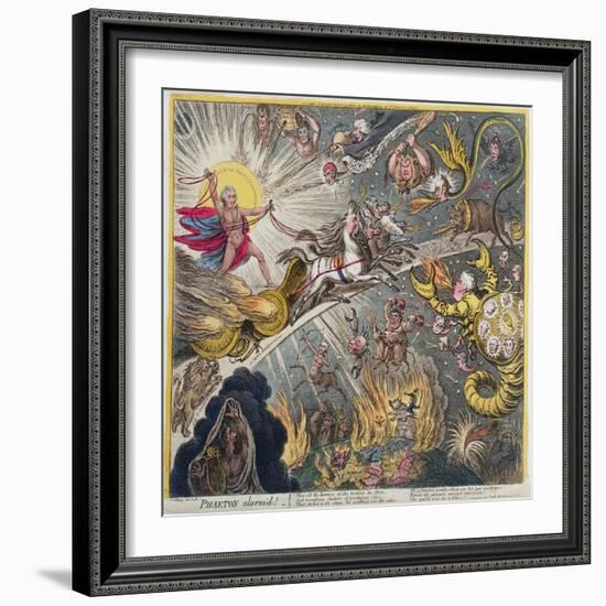 Phaeton Alarm'D, Published by Hannah Humphrey in 1808-James Gillray-Framed Giclee Print