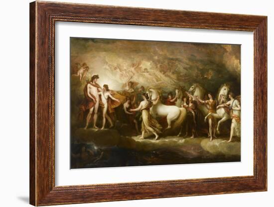 Phaëton sollicitant d'Apollon la conduite du Soleil-Benjamin West-Framed Giclee Print