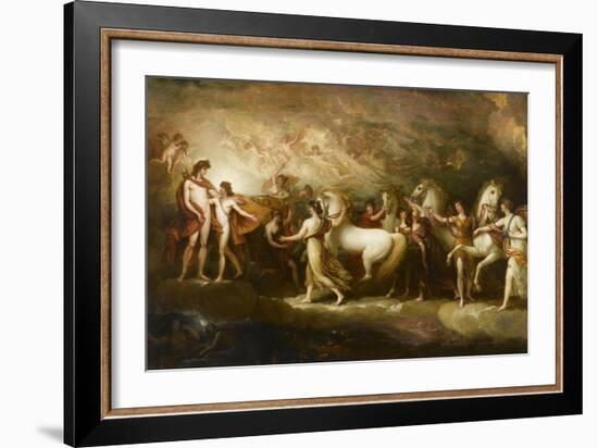 Phaëton sollicitant d'Apollon la conduite du Soleil-Benjamin West-Framed Giclee Print