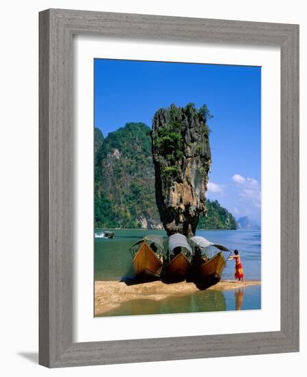 Phangnga Bay, James Bond Island, Phuket, Thailand-Steve Vidler-Framed Photographic Print