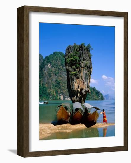 Phangnga Bay, James Bond Island, Phuket, Thailand-Steve Vidler-Framed Photographic Print