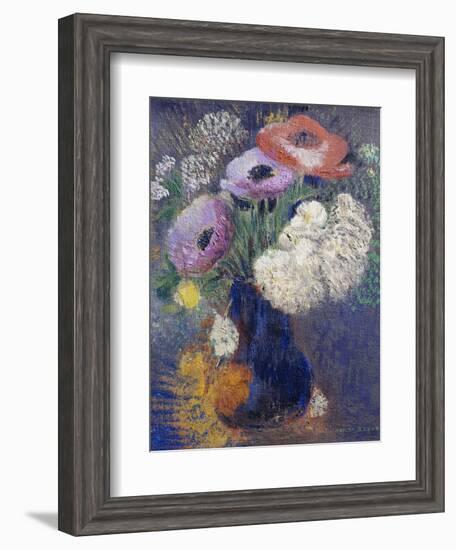 Phantasieblumen Und Anemonen-Odilon Redon-Framed Giclee Print