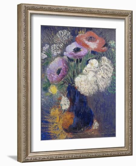 Phantasieblumen Und Anemonen-Odilon Redon-Framed Giclee Print