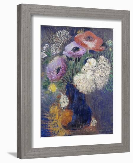 Phantasieblumen Und Anemonen-Odilon Redon-Framed Giclee Print