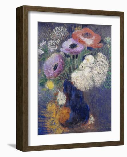 Phantasieblumen Und Anemonen-Odilon Redon-Framed Giclee Print