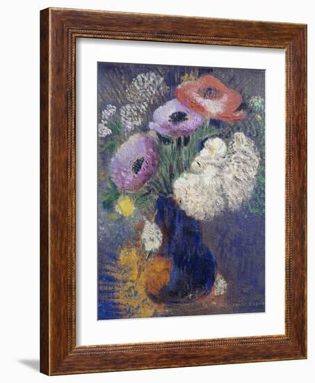 Phantasieblumen Und Anemonen-Odilon Redon-Framed Giclee Print