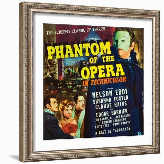 Phantom of the Opera, Nelson Eddy, Susanna Foster, Claude Rains, 1943-null-Framed Premium Giclee Print