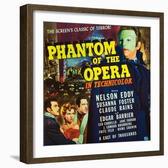 Phantom of the Opera, Nelson Eddy, Susanna Foster, Claude Rains, 1943-null-Framed Premium Giclee Print