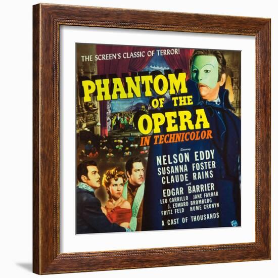 Phantom of the Opera, Nelson Eddy, Susanna Foster, Claude Rains, 1943-null-Framed Premium Giclee Print