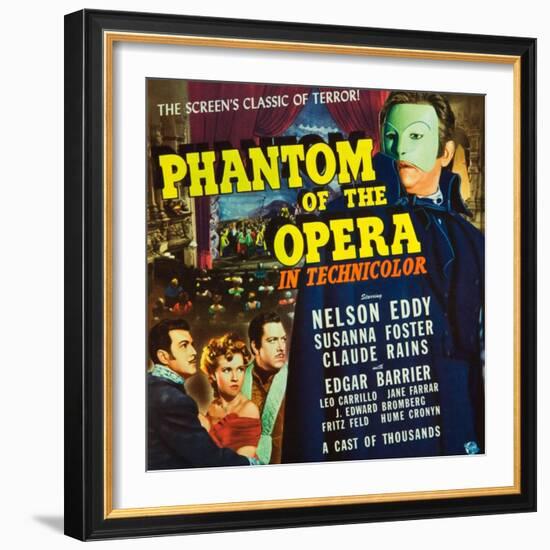 Phantom of the Opera, Nelson Eddy, Susanna Foster, Claude Rains, 1943-null-Framed Premium Giclee Print