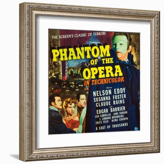 Phantom of the Opera, Nelson Eddy, Susanna Foster, Claude Rains, 1943-null-Framed Art Print