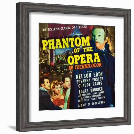 Phantom of the Opera, Nelson Eddy, Susanna Foster, Claude Rains, 1943-null-Framed Art Print