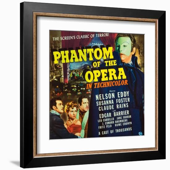 Phantom of the Opera, Nelson Eddy, Susanna Foster, Claude Rains, 1943-null-Framed Art Print