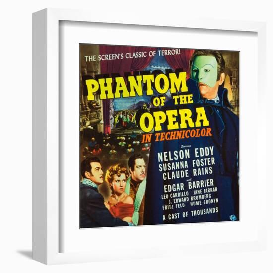 Phantom of the Opera, Nelson Eddy, Susanna Foster, Claude Rains, 1943-null-Framed Art Print