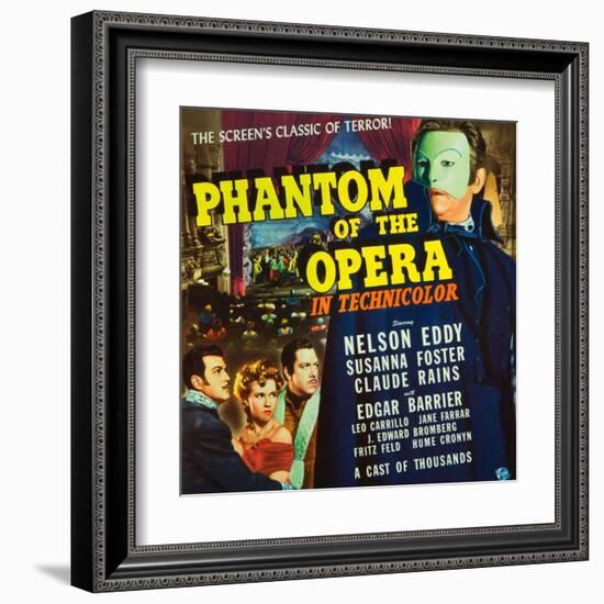 Phantom of the Opera, Nelson Eddy, Susanna Foster, Claude Rains, 1943-null-Framed Art Print