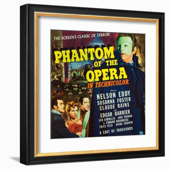 Phantom of the Opera, Nelson Eddy, Susanna Foster, Claude Rains, 1943-null-Framed Art Print