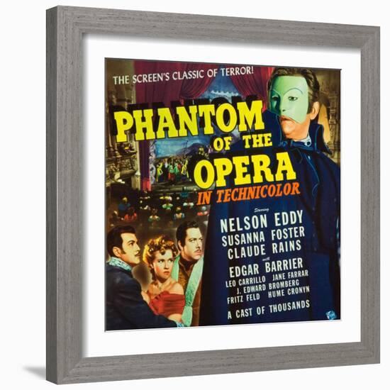 Phantom of the Opera, Nelson Eddy, Susanna Foster, Claude Rains, 1943-null-Framed Art Print