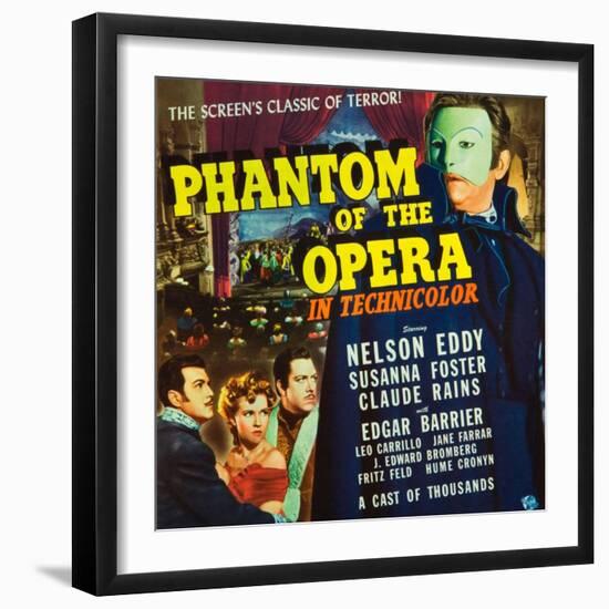 Phantom of the Opera, Nelson Eddy, Susanna Foster, Claude Rains, 1943-null-Framed Art Print