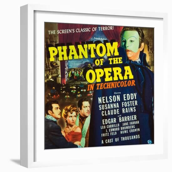 Phantom of the Opera, Nelson Eddy, Susanna Foster, Claude Rains, 1943-null-Framed Art Print