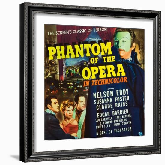 Phantom of the Opera, Nelson Eddy, Susanna Foster, Claude Rains, 1943-null-Framed Art Print