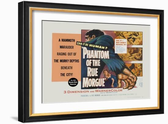 Phantom of the Rue Morgue, UK Movie Poster, 1954-null-Framed Art Print