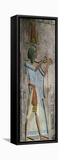 Pharaoh Menephtah, Son of Ramses II, Bas-Relief Excavated in the Late 1800s-null-Framed Premier Image Canvas